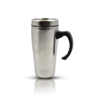 Stainless Steel Vacuum Glass Insulated Glass Coffee Cups (With Lid & Handle / 1 Pc)